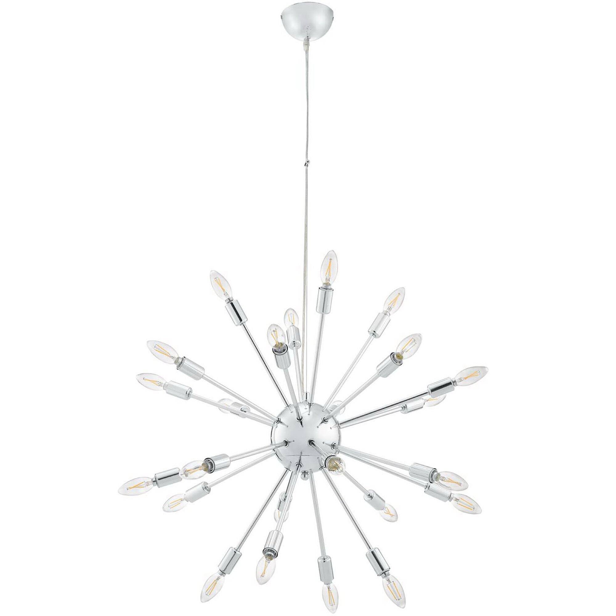 Angle. Modway - Gamut Metal Chandelier by Modway - Silver.