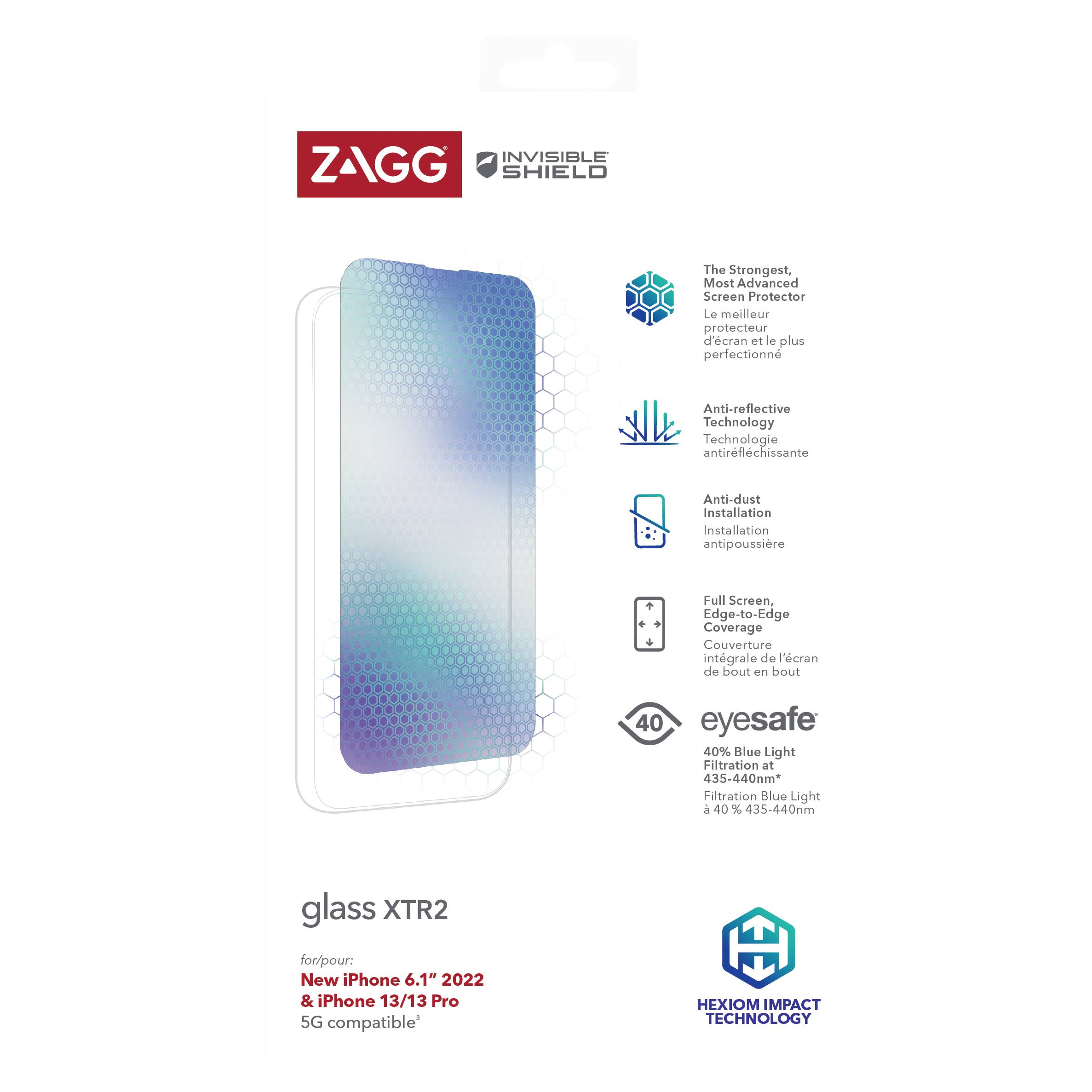 Alt View 11. ZAGG - InvisibleShield Glass XTR2 Screen Protector for Apple iPhone 14 Pro - Clear.