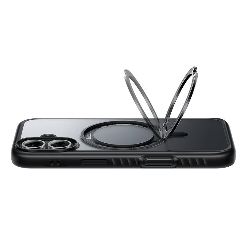Alt View 1. hoco. - AS1 MagSafe Case with 360° Rotating Stand for Apple iPhone 17 - Black.