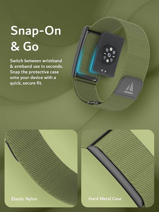 Snap-On & Go

Switch between wristband & armband use in seconds. Snap the protective case onto your device with a quick, secure fit.

Elastic Nylon

Hard Metal Case
