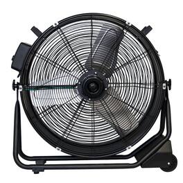 XPOWER - 1/2 HP 5800 CFM 1.8 Amps Variable Speed Enclosed Brushless DC Motor 24” Drum Fan - Black
