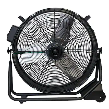 Front. XPOWER - 1/2 HP 5800 CFM 1.8 Amps Variable Speed Enclosed Brushless DC Motor 24” Drum Fan - Black.