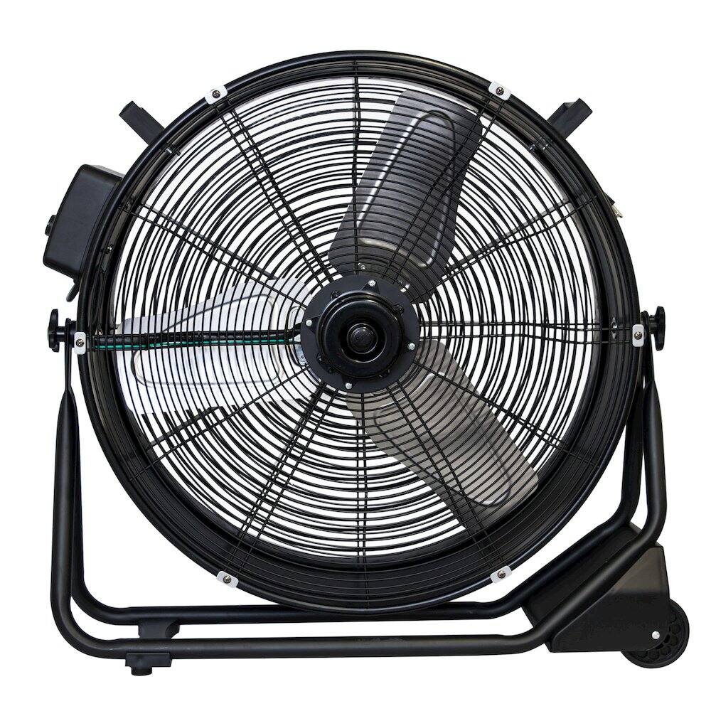Front. XPOWER - 1/2 HP 5800 CFM 1.8 Amps Variable Speed Enclosed Brushless DC Motor 24” Drum Fan - Black.