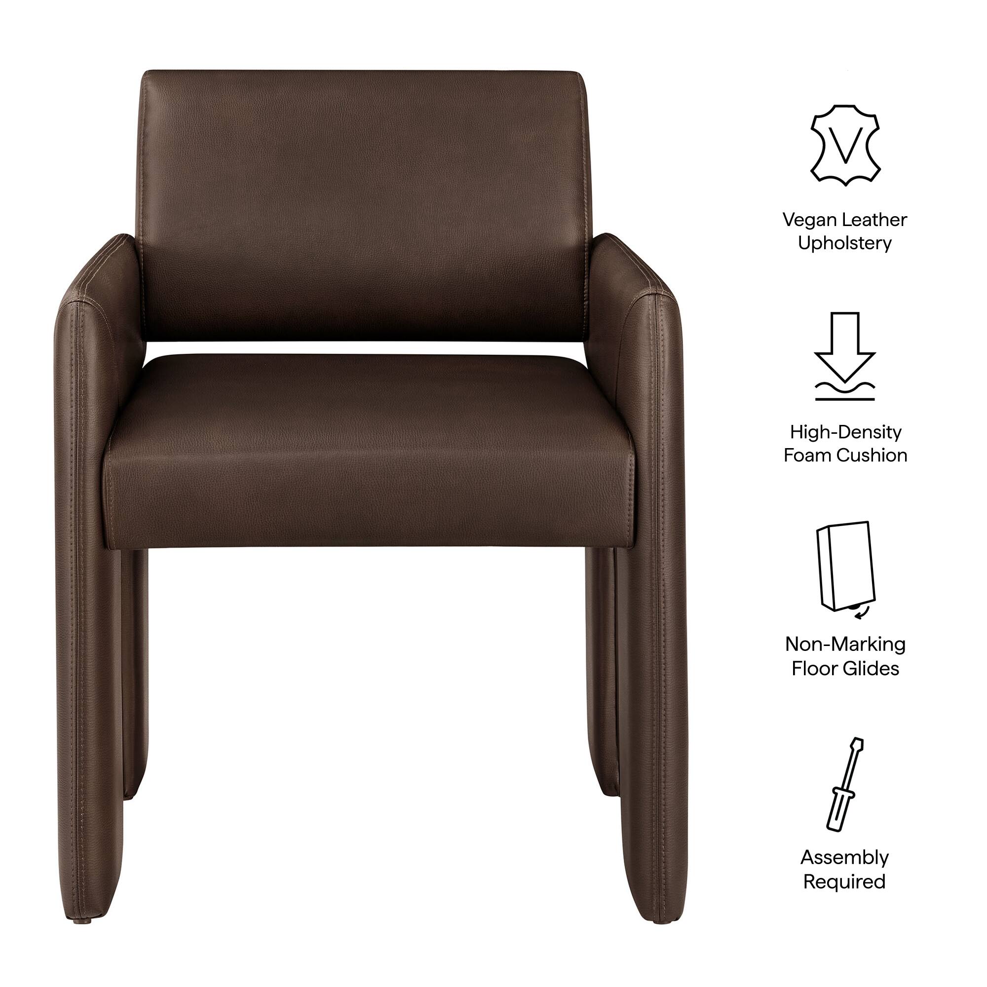 Vegan Leather Upholstery  
High-Density Foam Cushion  
Non-Marking Floor Glides  
Assembly Required