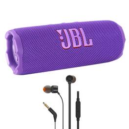 JBL - Flip 7 Portable Waterproof Bluetooth Speaker and In Ear Headphones - Purple