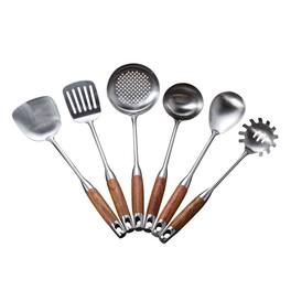 Kitcheniva - 6-Piece Stainless Steel Essential Kitchen Utensil Set with Wooden Handles