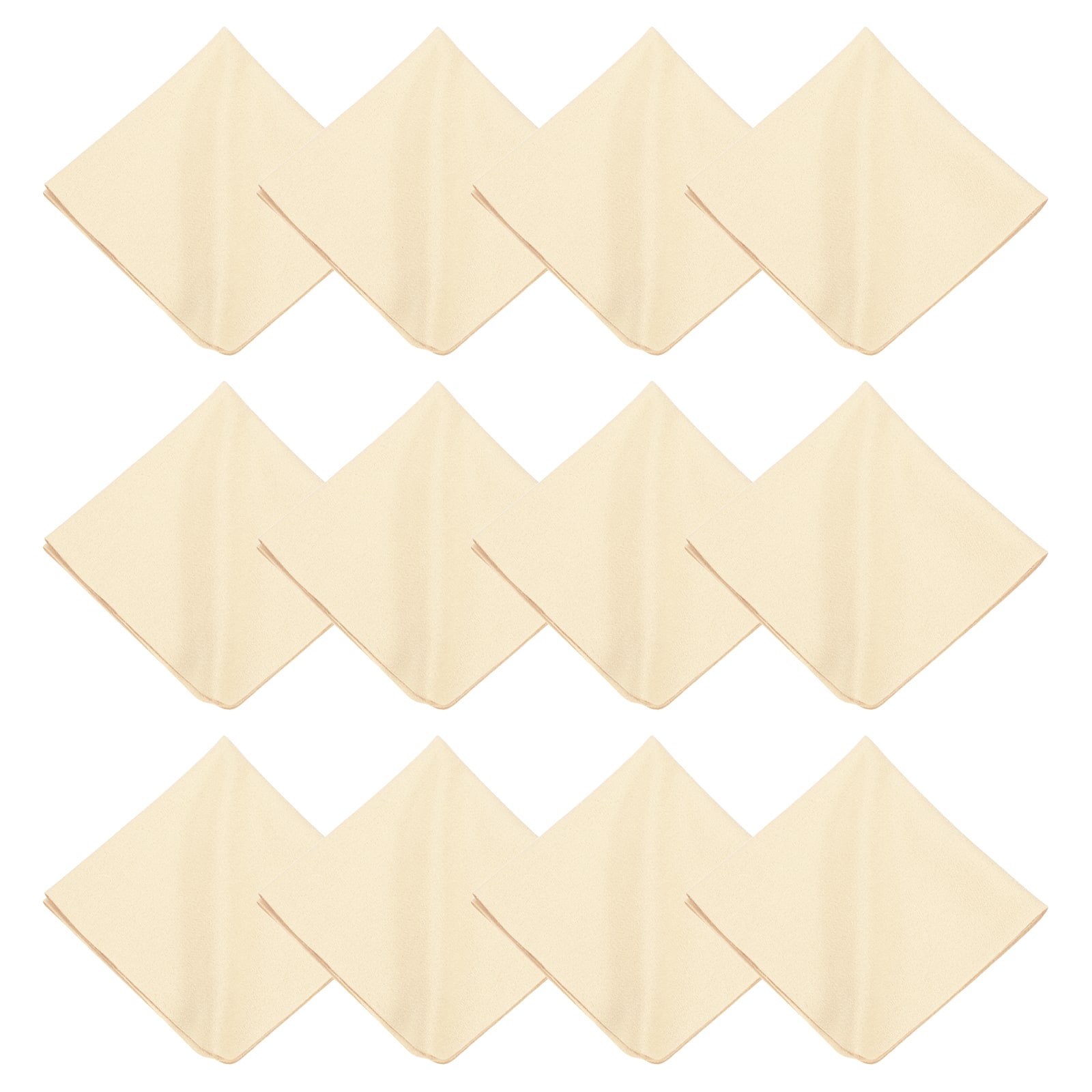 Unique Bargains - 12pcs Microfiber Cleaning Cloth 12x12 inch for Glasses Screens Phones Lenses - Beige