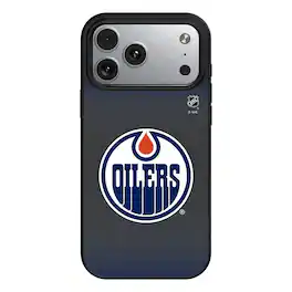 Keyscaper - NHL - Edmonton Oilers Linen Logo iPhone Magnetic Bump Case - 15 - Black