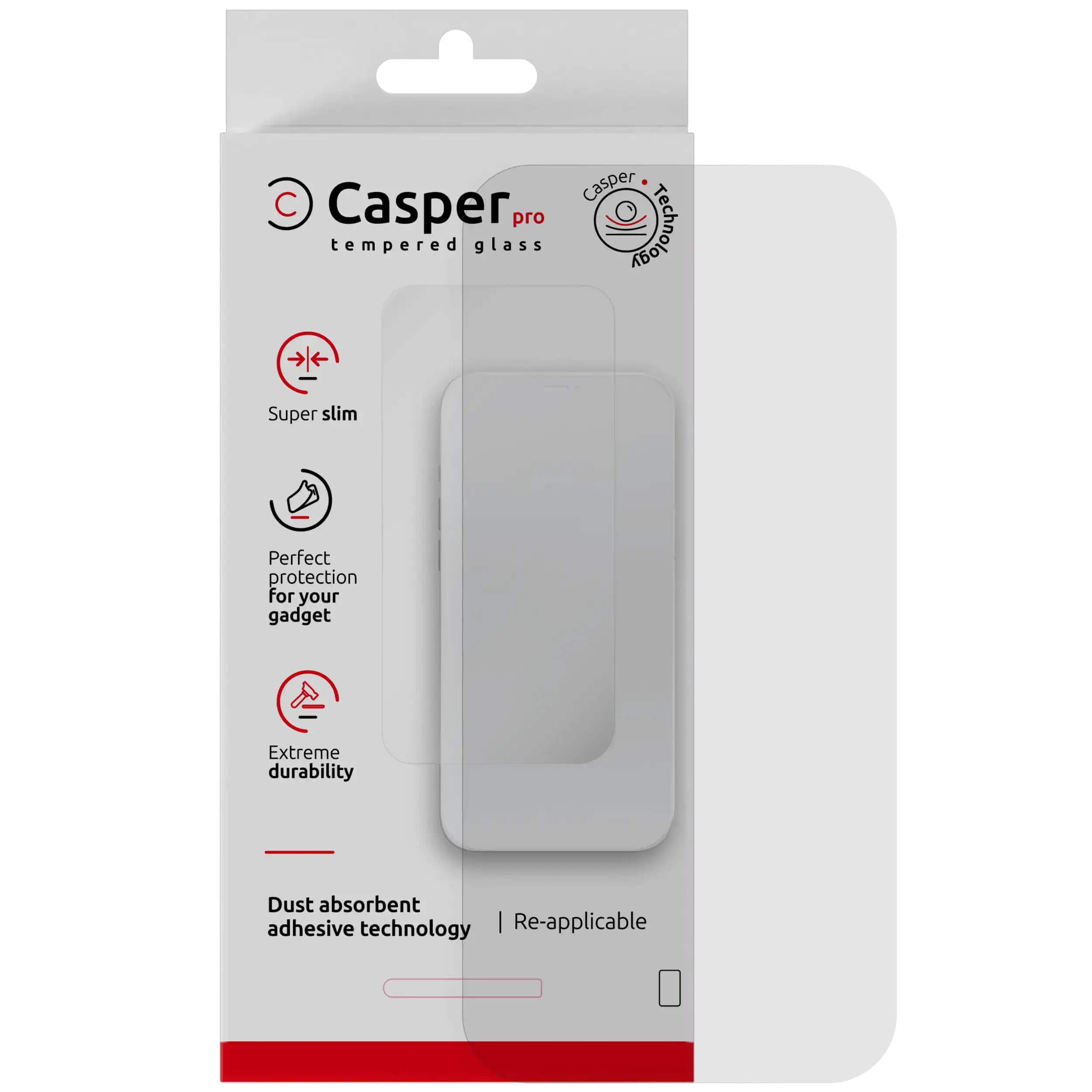 Casper - Pro Tempered Glass Screen Protector Compatible For iPhone Air - Clear - Clear/Transparent