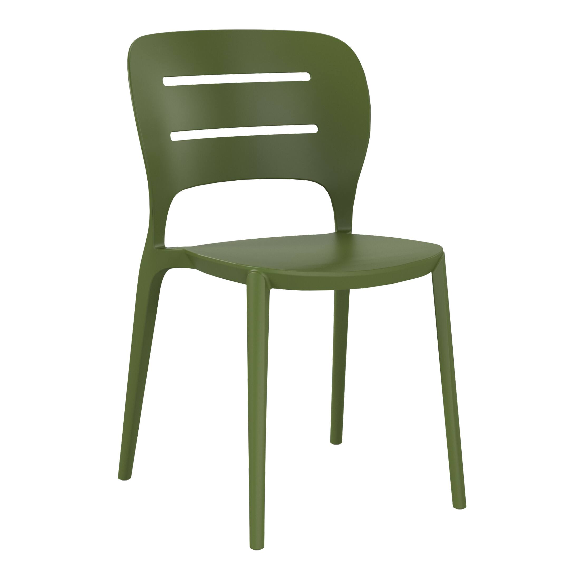 Left. WestinTrends - WestinTrends Playa Outdoor Modern Stackable Plastic Patio Dining Side Chairs (Set of 2) - Olive Green.