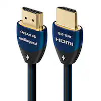 AudioQuest - Ocean 48 2.5' 4K-8K-10K 48Gbps In-Wall Rated HDMI Cable - Black with Blue Stripes - Front_Zoom