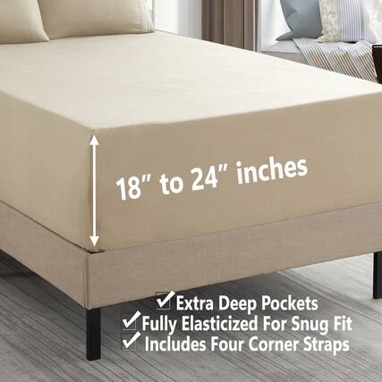 18" to 24" inches
Extra Deep Pockets
Fully Elasticized For Snug Fit
Includes Four Corner Straps