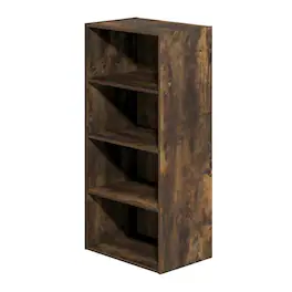 FurniFact - Engineered Wood Bookcase with Open Shelving for Stylish Storage - Amber Pine