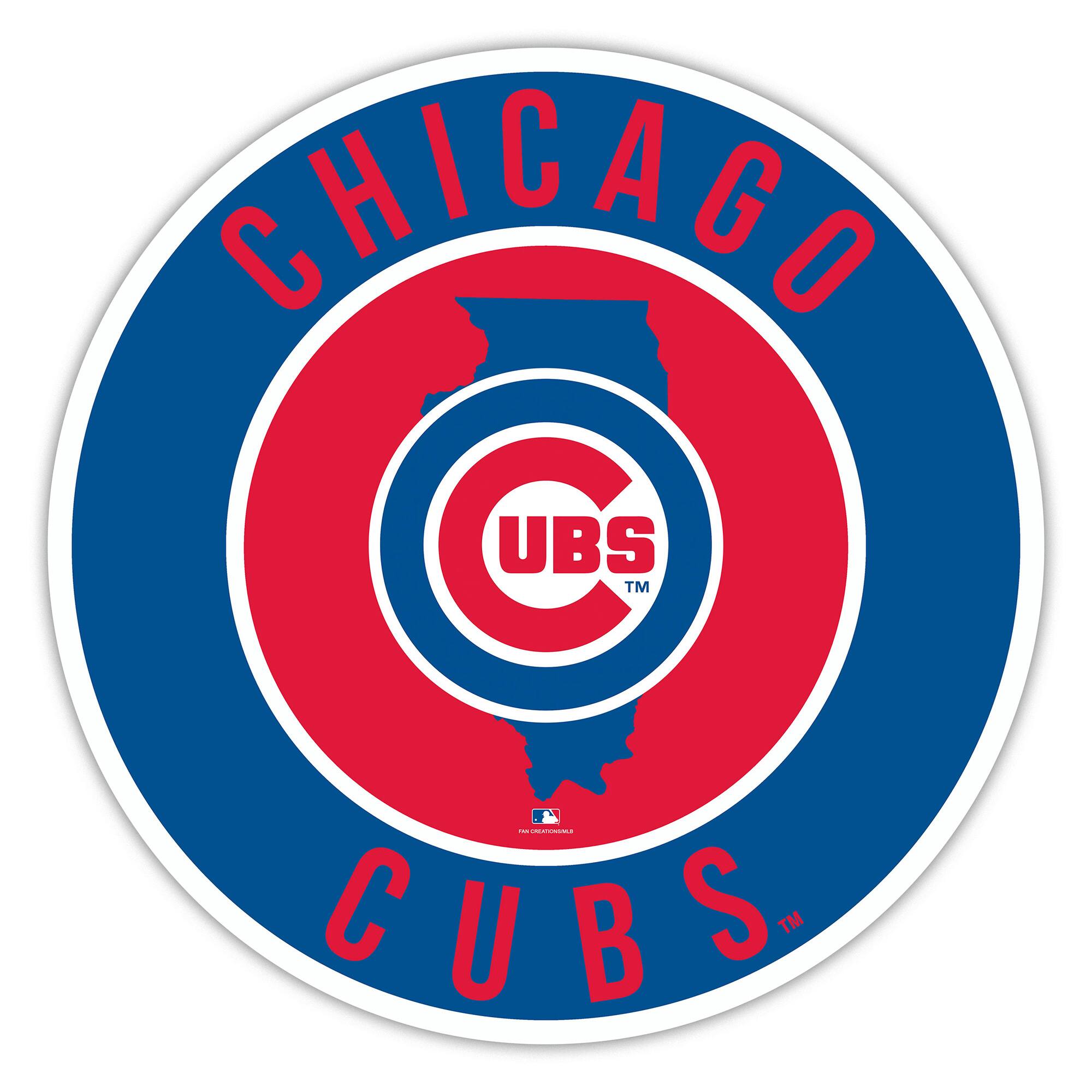 Chicago Cubs 15" State Circle Sign