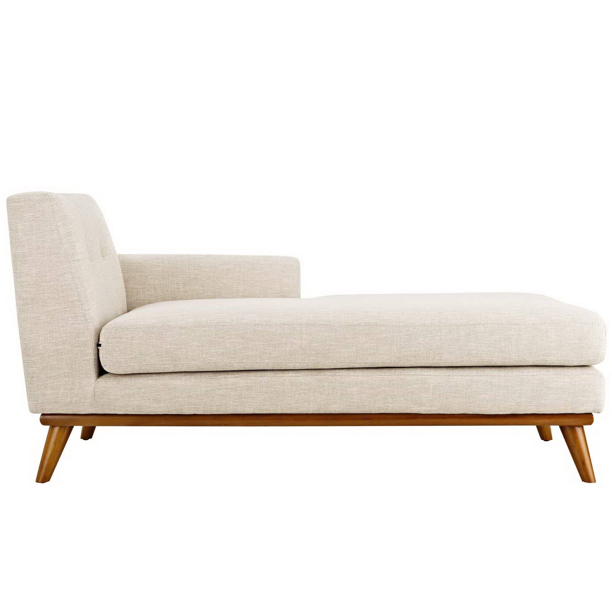 Angle. Modway - Engage Right-Facing Upholstered Fabric Chaise by Modway - Beige.