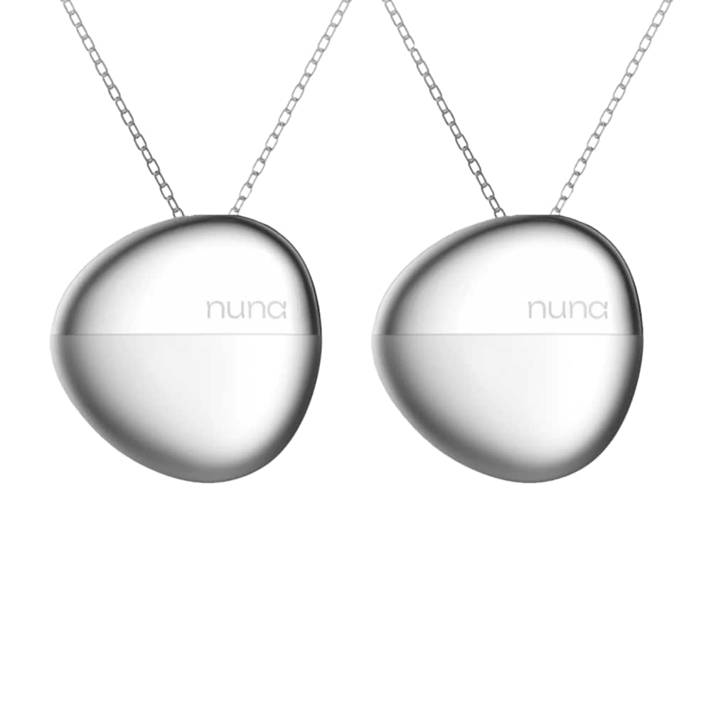 Nuna - Bundle of 2 - Pendant Emotion Tracking Necklace with Mood Visualization, Auto-Journaling and Meditation Support - Silver - (2025)
