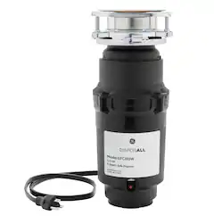 GE - DISPOSALL 1/3 HP Disposer - Black - Front_Zoom