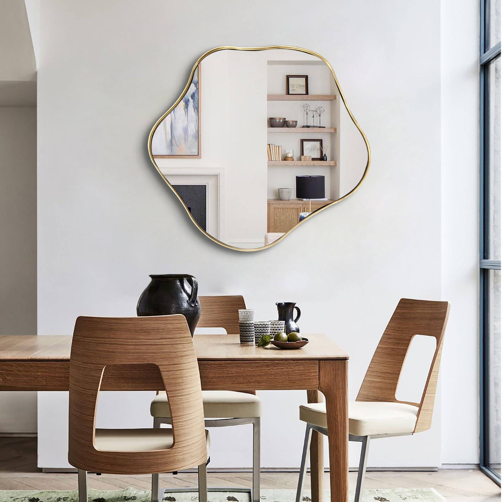 TECH SAFARI Irregular Shaped Mirror Asymmetrical Mirrors For Wall Large ...