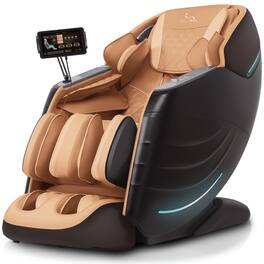 MassaMax - MD328 OTA Update Massage Chair,Full Body Zero Gravity, APP Control ,Heat & Foot rollers Massage - Brown