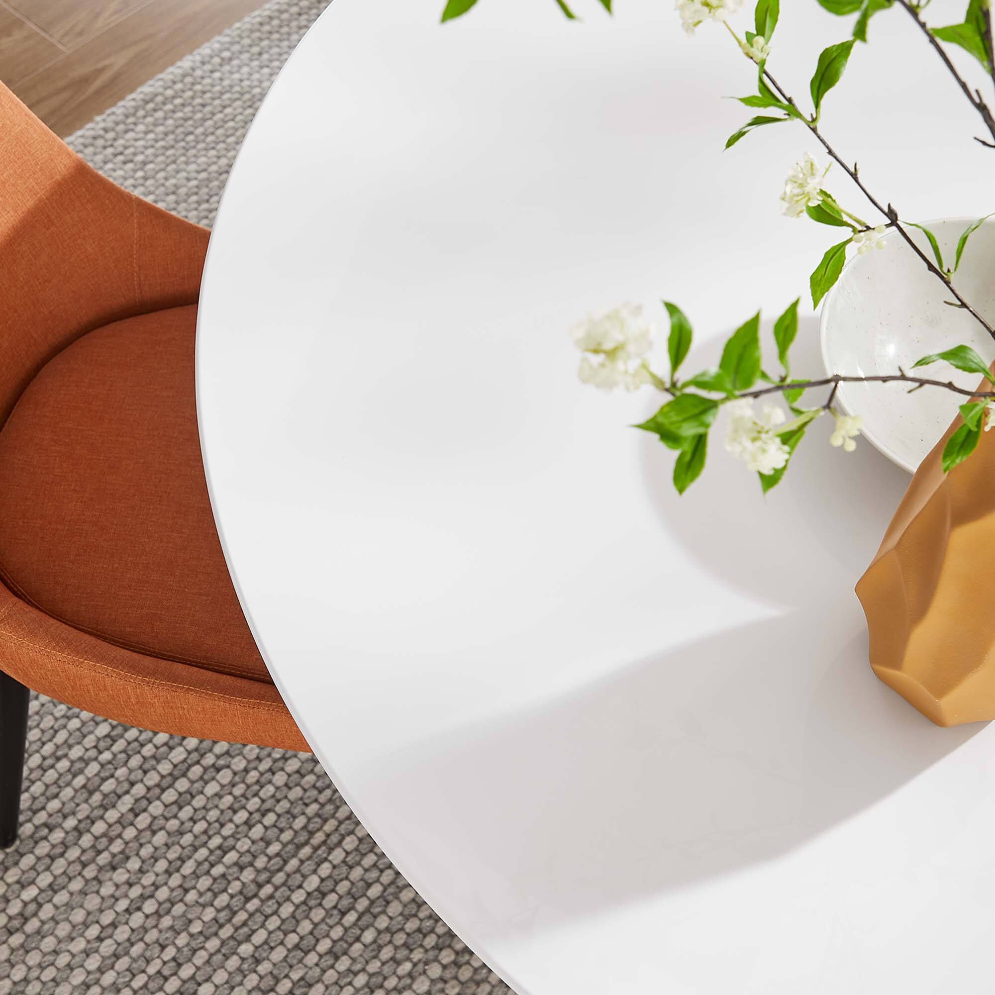 Alt View 6. Modway - Lippa 54" Round Wood Dining Table by Modway - White.
