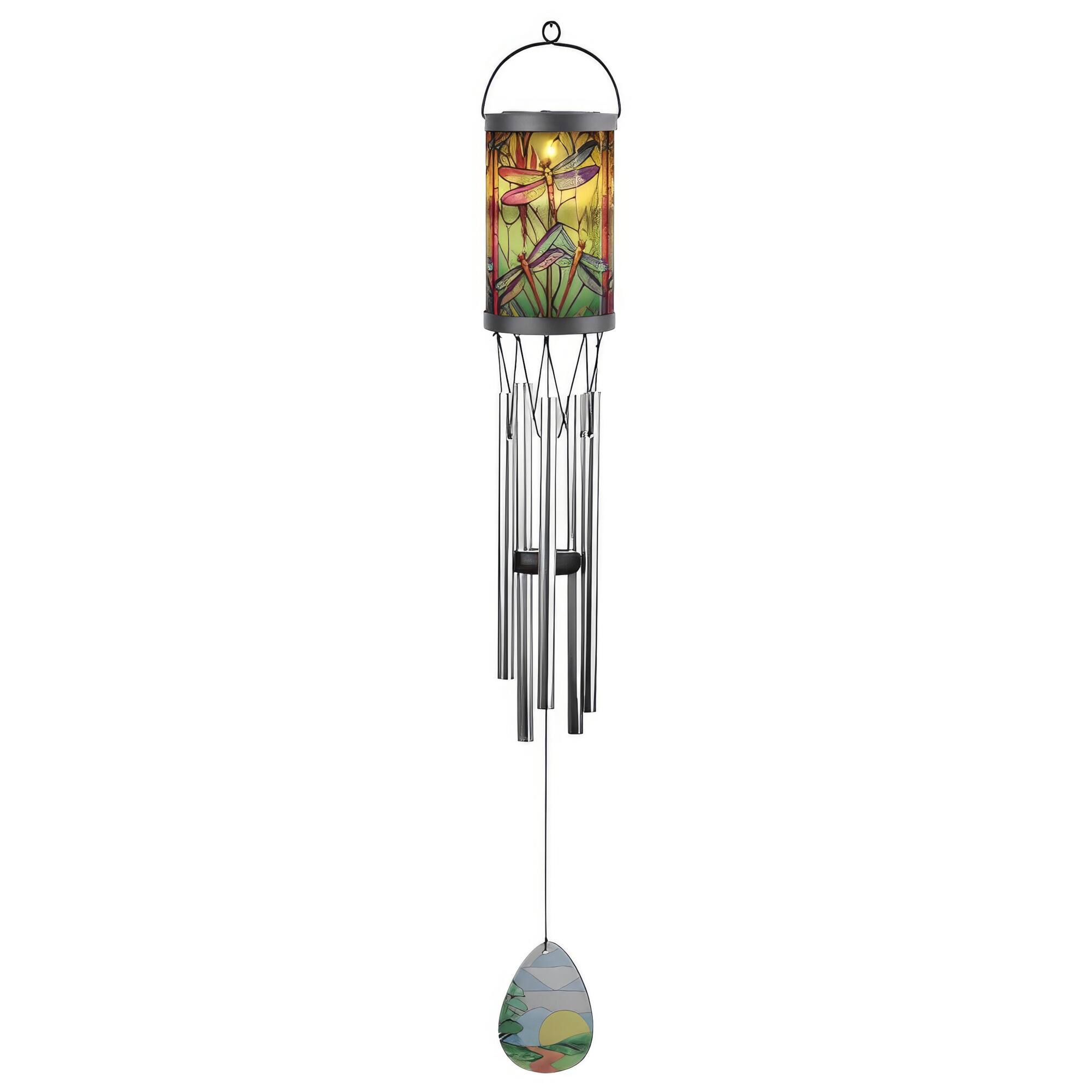 Front. FC Design - FC Design 31" Long Dragonfly Solar Light Wind Chime Outdoor Patio or Garden Hanging Decoration - Multi-Color.
