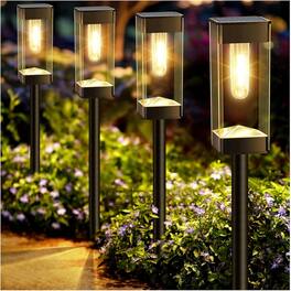 MOSZAR LLC - Bright Solar Pathway Lights Outdoor 8 Pack Solar Lights - Black