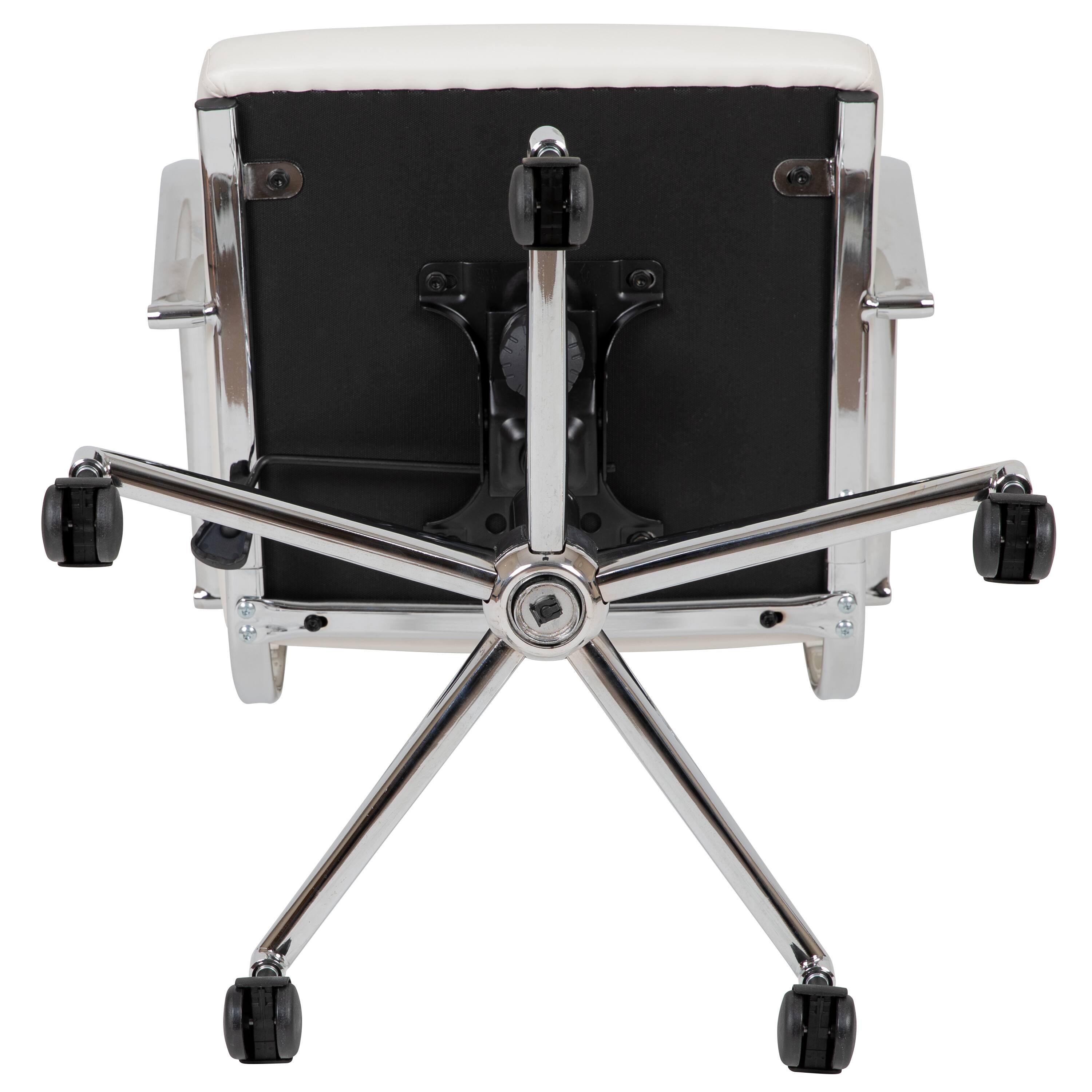 Alt View 9. Emma + Oliver - Mid-Back LeatherSoft Contemporary Panel Executive Swivel Office Chair - White.