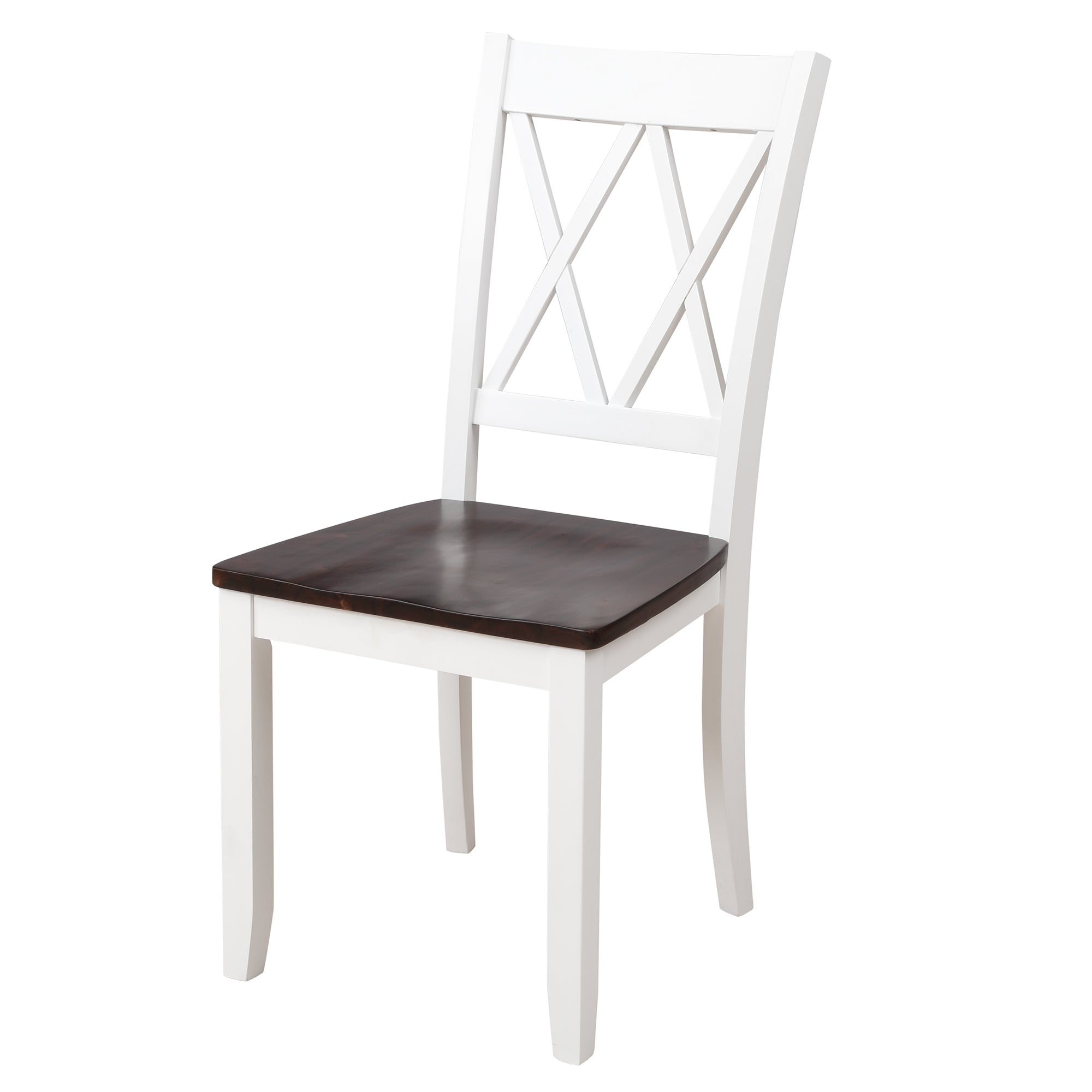 Alt View 2. Boyel Living - 5-Piece Espresso and White Wood Dining Set, Kitchen Table and 4 Chairs - White.