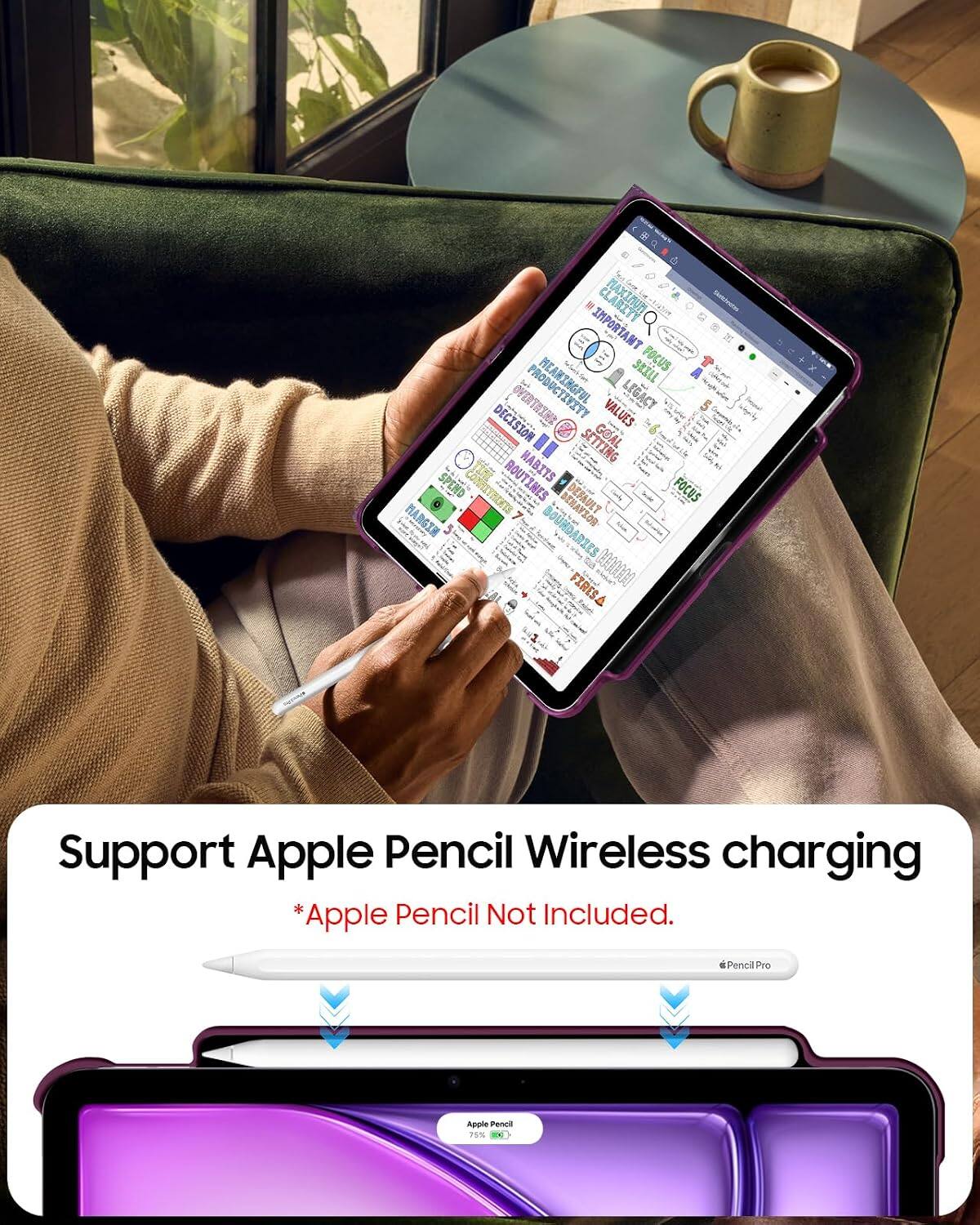 CLARITY SURONIK TWATROWI SKILL FOCUS DECISION OVERTHING PRODUCTIVITY VALUES LEGACY GOAL SPEND ROUTINES HABITS FOCUS MARGIN BOUNDARIES BEHAVIOR FIRESA

Support Apple Pencil Wireless charging *Apple Pencil Not Included.
PencilPro
Apple Pencil
75%