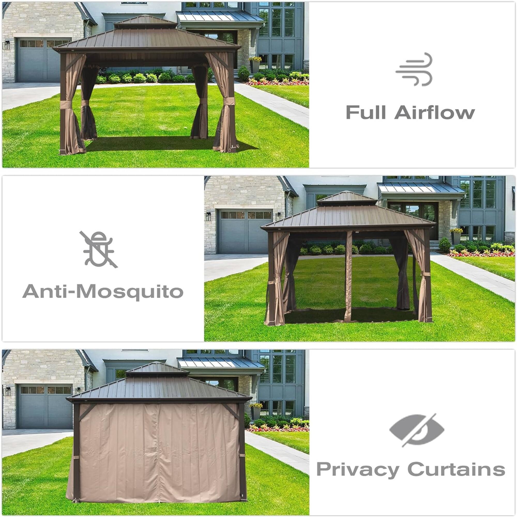 Full Airflow  
Anti-Mosquito  
Privacy Curtains