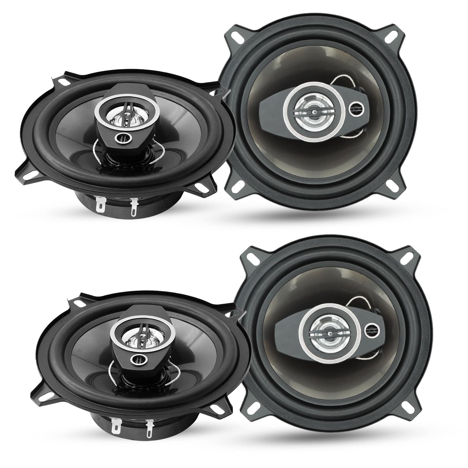 5 CORE - 5Core Coaxial Car Door Speakers 5” 4Pcs 350W 4Ohm 2 Way Component Subwoofer Audio w Super Tweeter - Black