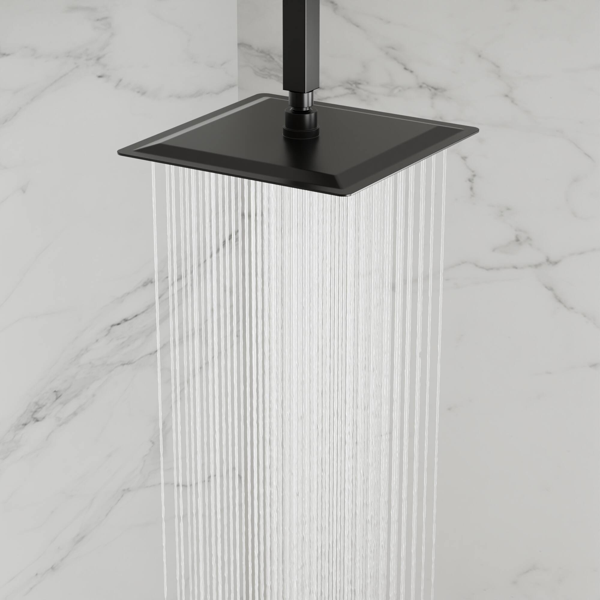 Alt View 7. GRANDJOY - Durable 10-Inch Rainfall Shower Faucet Set, 2-Mode Handheld, Anti-Fingerprint Coating, Water-Saving Design - Matte Black.