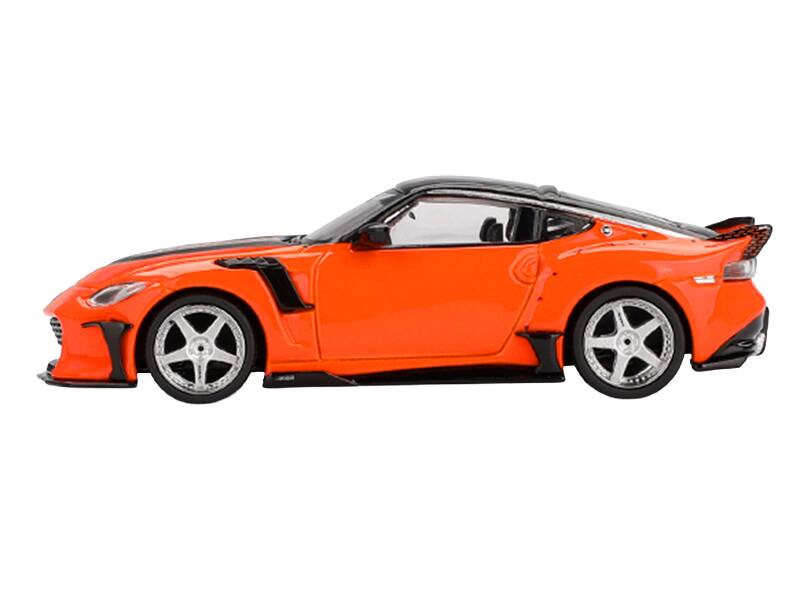 Alt View 2. True Scale Miniatures - Nissan Z VeilSide FFZ400 Orange with Black Top Limited Edition 1/64 Diecast Model Car by Mini GT.