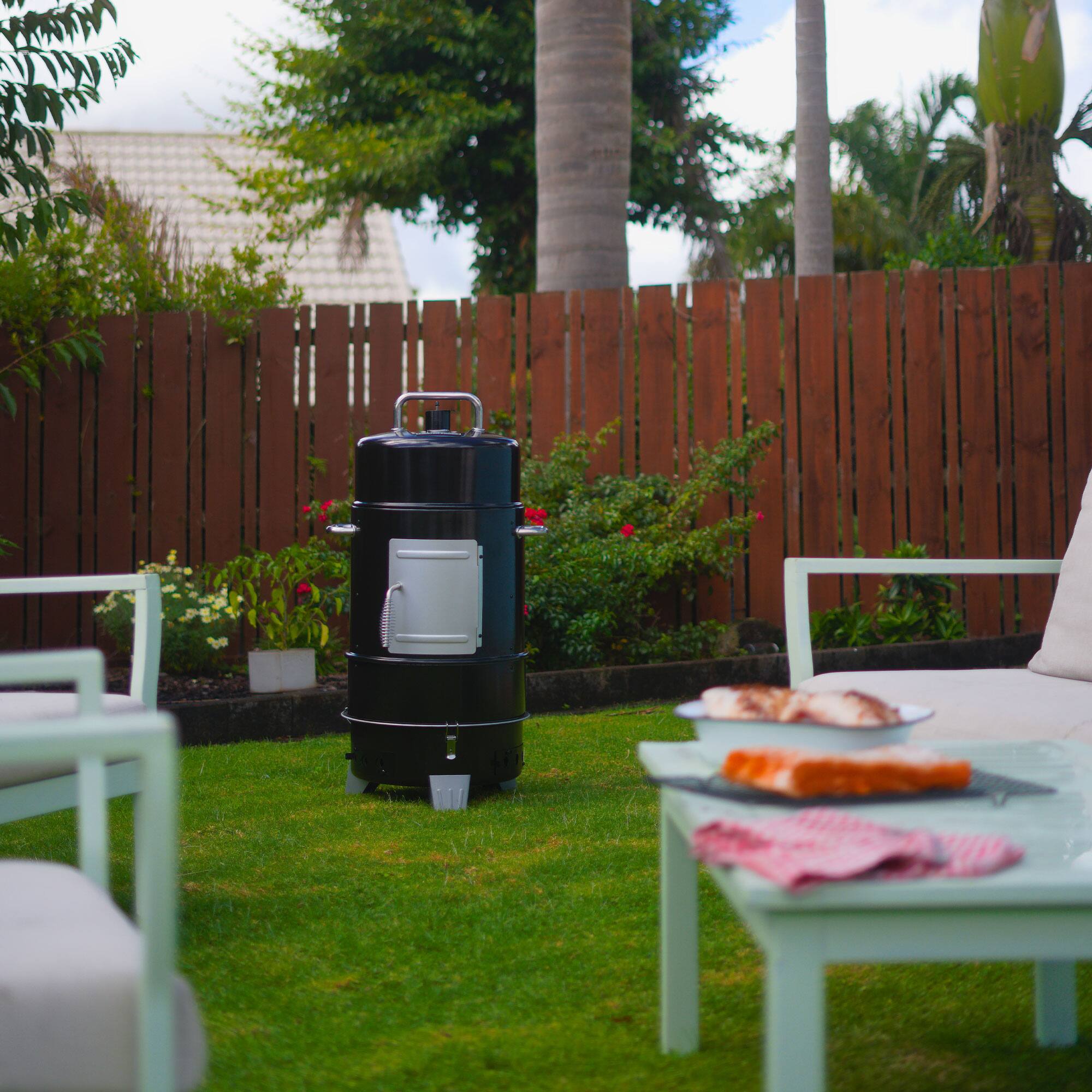 Alt View 2. Grill Boss - Grill Boss Vertical Charcoal Smoker, 4 Tier, 564 Square Inch Cooking Area, Black - Black.