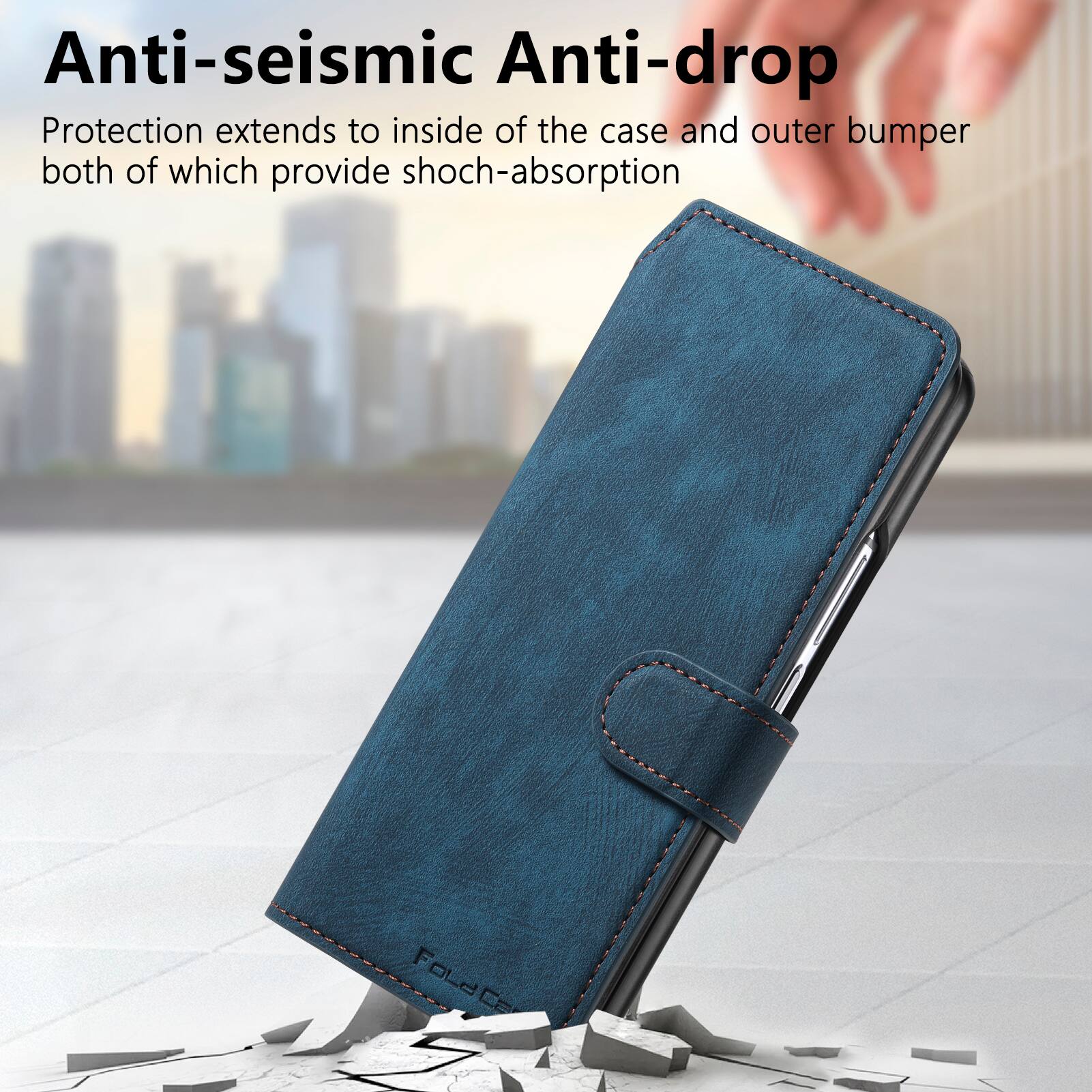Anti-seismic Anti-drop Protection extends to inside of the case and outer bumper both of which provide shock-absorption