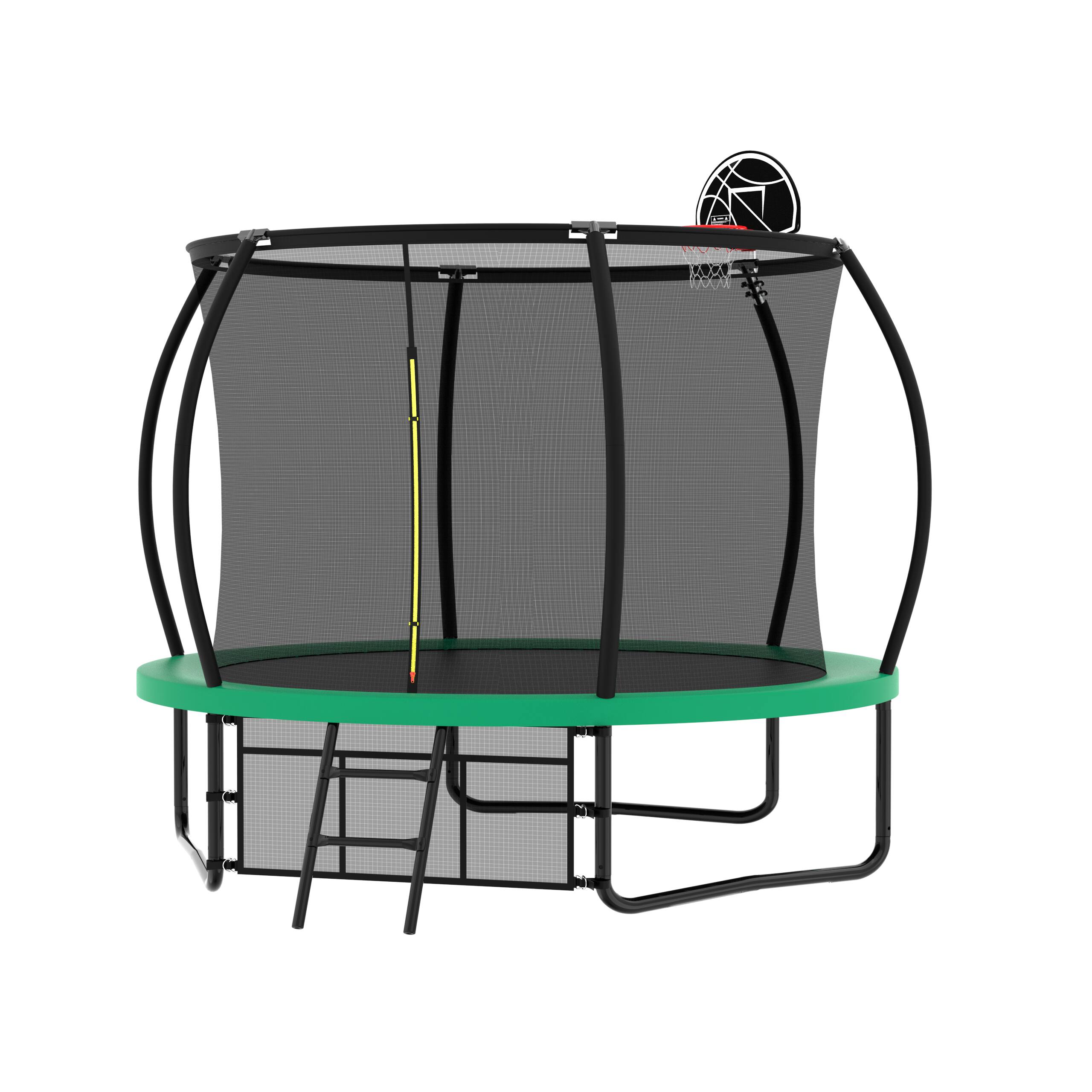 Angle. LOVMOR - Lovmor 10 FT Trampoline with Basketball Hoop and Ladder Recreational Trampoline for Adults.