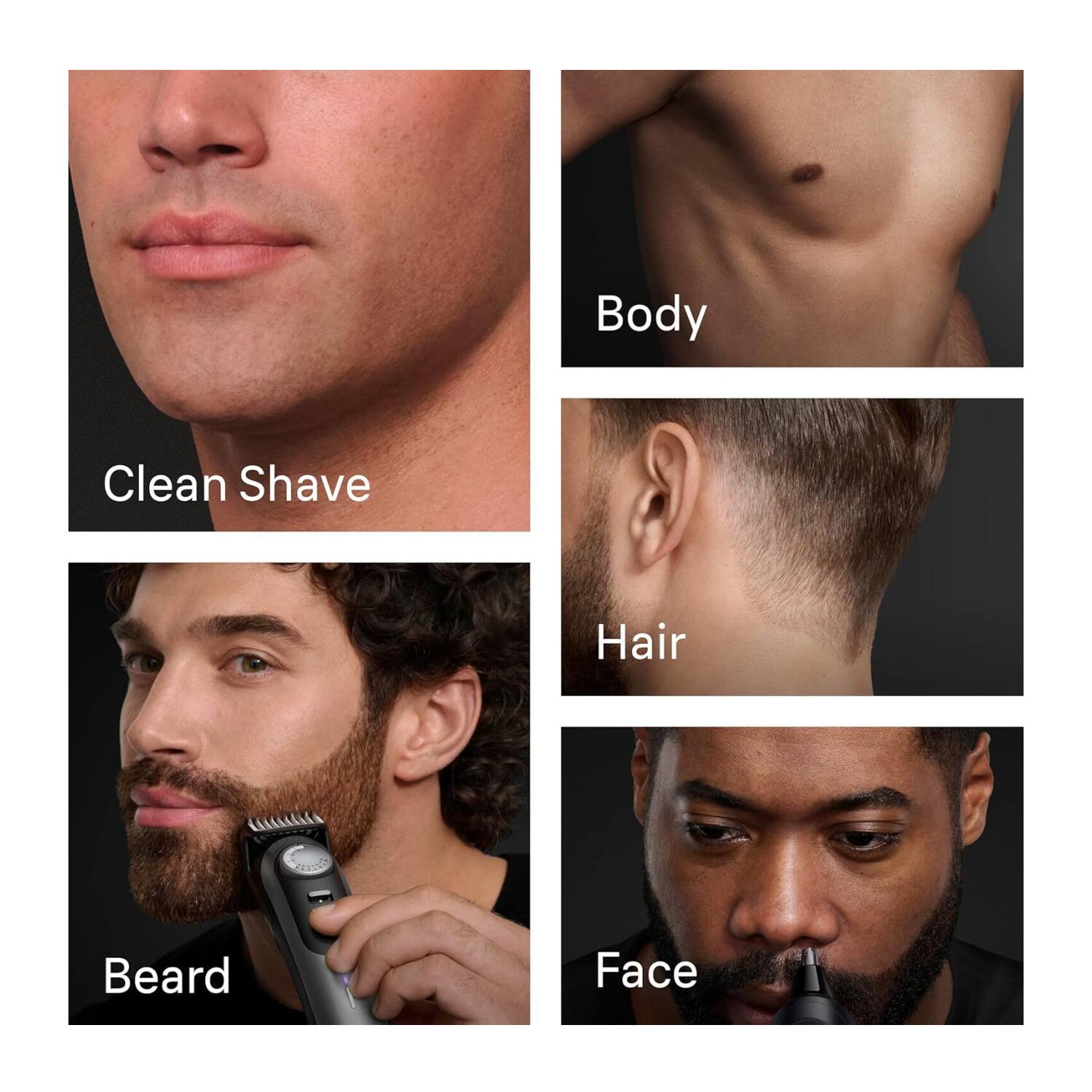 Body  
Clean Shave  
Hair  
Beard  
Face