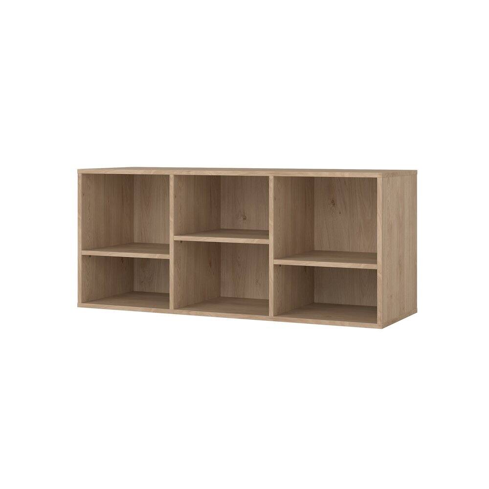 Back. Tvilum - Hyper 6 Cubby Bench, Jackson Hickory - Brown.