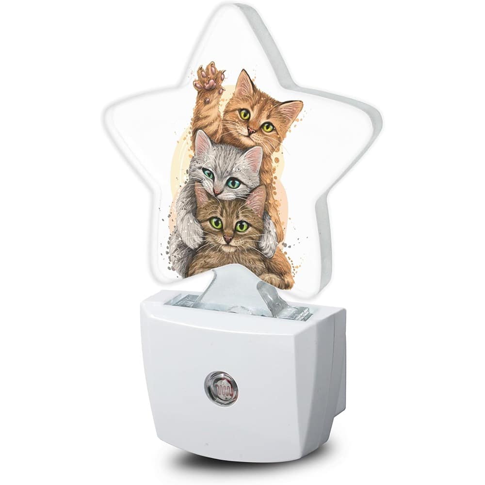 Schertz - Cute Cat LED Night Light with Dusk-to-Dawn Sensor, Energy-Efficient Plug-In Lamp