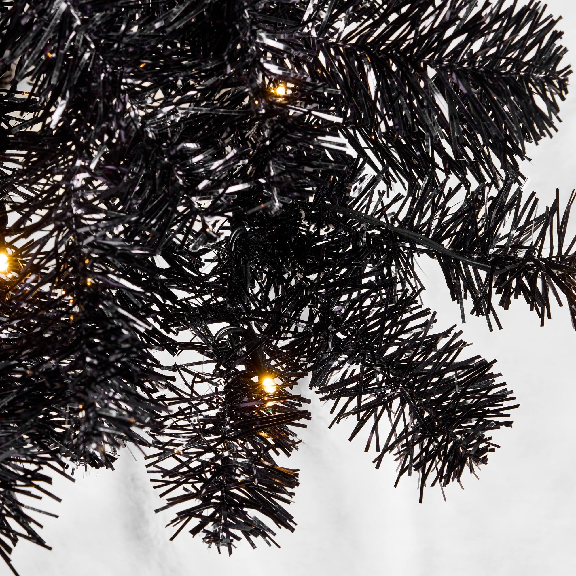 Alt View 4. Best Choice Products - Best Choice Products 4ft Prelit Colored Christmas Tree, Artificial Tree Holiday Decor w/ LED Lights - Black Tinsel - Black.