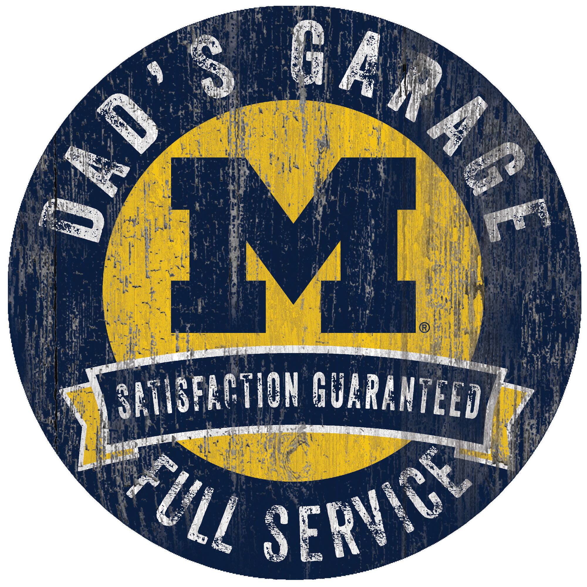 Michigan Wolverines 12" x 12" Dad's Garage Sign