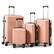 Front. Winado - 16"/20"/24"/28" Carry on 4 Piece PP Hardside Luggage Suitcase Set with Built-in Lock Spinner Wheels for Travel Business - Rose Gold.