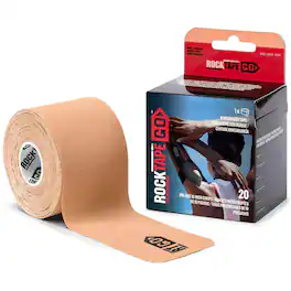 RockTape - Go 20 Pre-Cut 10-Inch Strips Kinesiology Gentle Adhesive - Beige