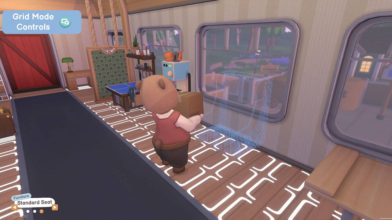 The text on the image reads "Grid Mode Controls Furniture Standard Seat .7940-0362 L662 y f 1." This text is likely related to the game or the controls for the game, as it is displayed in the image.