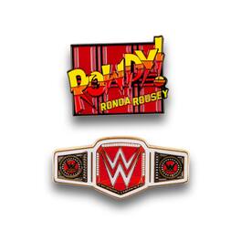 SalesOne LLC - WWE Rowdy Ronda Rousey Collector Pin Set | Exclusive Women's Champion Belt Pin - Red