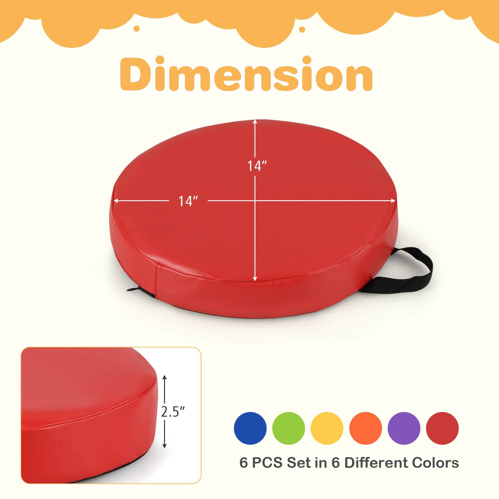 Dimension  
14" x 14" x 2.5"  
6 PCS Set in 6 Different Colors