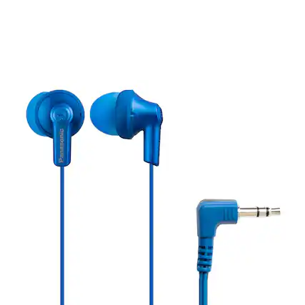 Front. Panasonic - ErgoFit In-Ear Earbud Headphones - Metallic Blue.