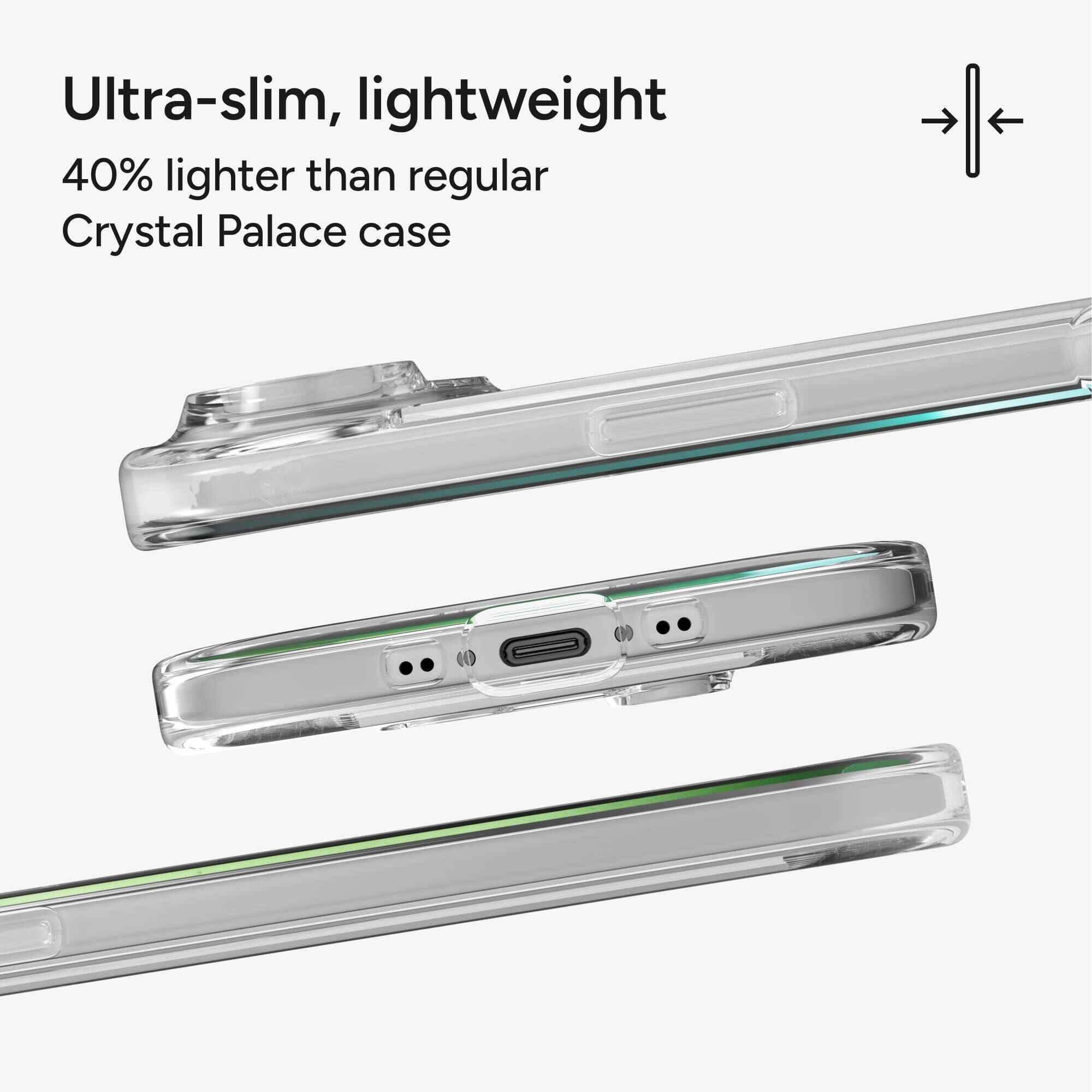 Ultra-slim, lightweight  
40% lighter than regular Crystal Palace case