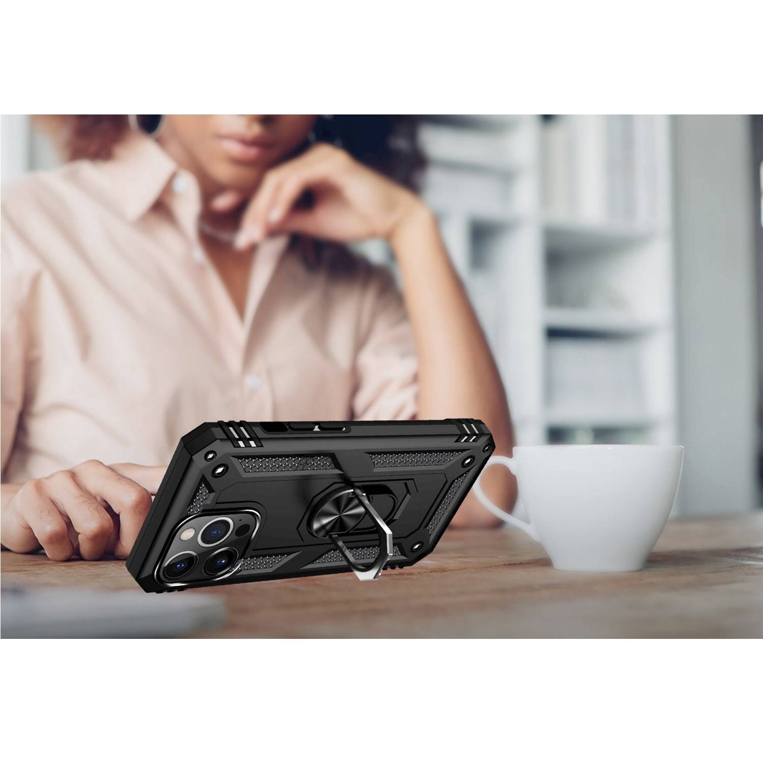 Alt View 15. SaharaCase - Kickstand with Belt Clip Case for Apple iPhone 13 Pro - Black.