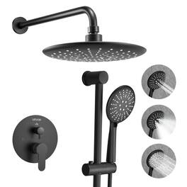 VEVOR - Shower Faucet Set, Rainfall Bathroom Shower System with 9-Inch Round Rain Shower Head and Handheld Spray - Matte Black